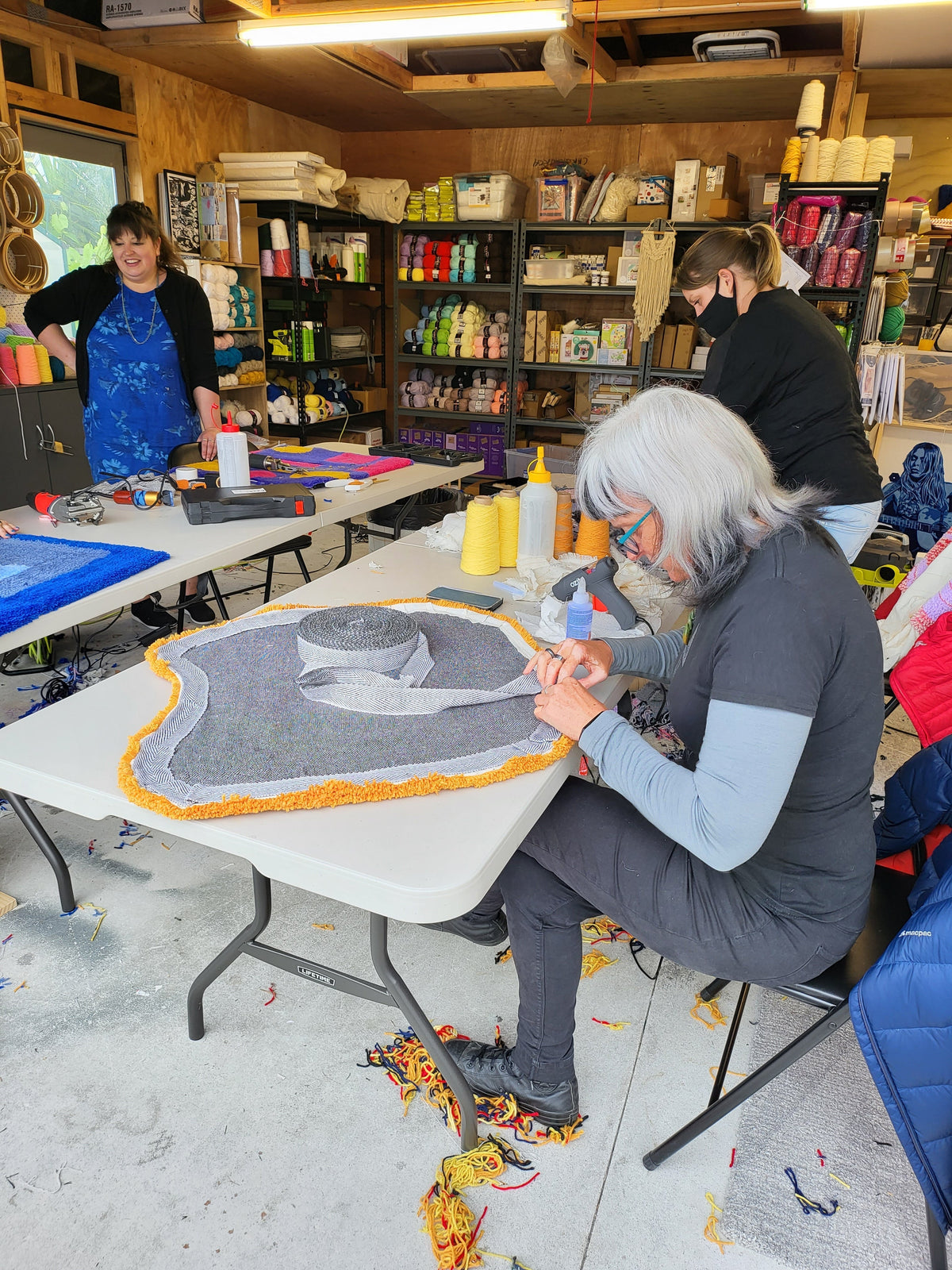 Rug Carving and Backing Session - 50cm x 50cm Rug (2-3hrs)