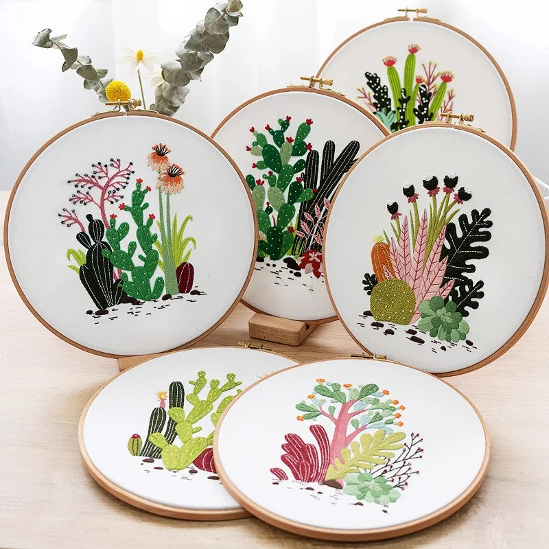 Cactus Floral Embroidery Kits