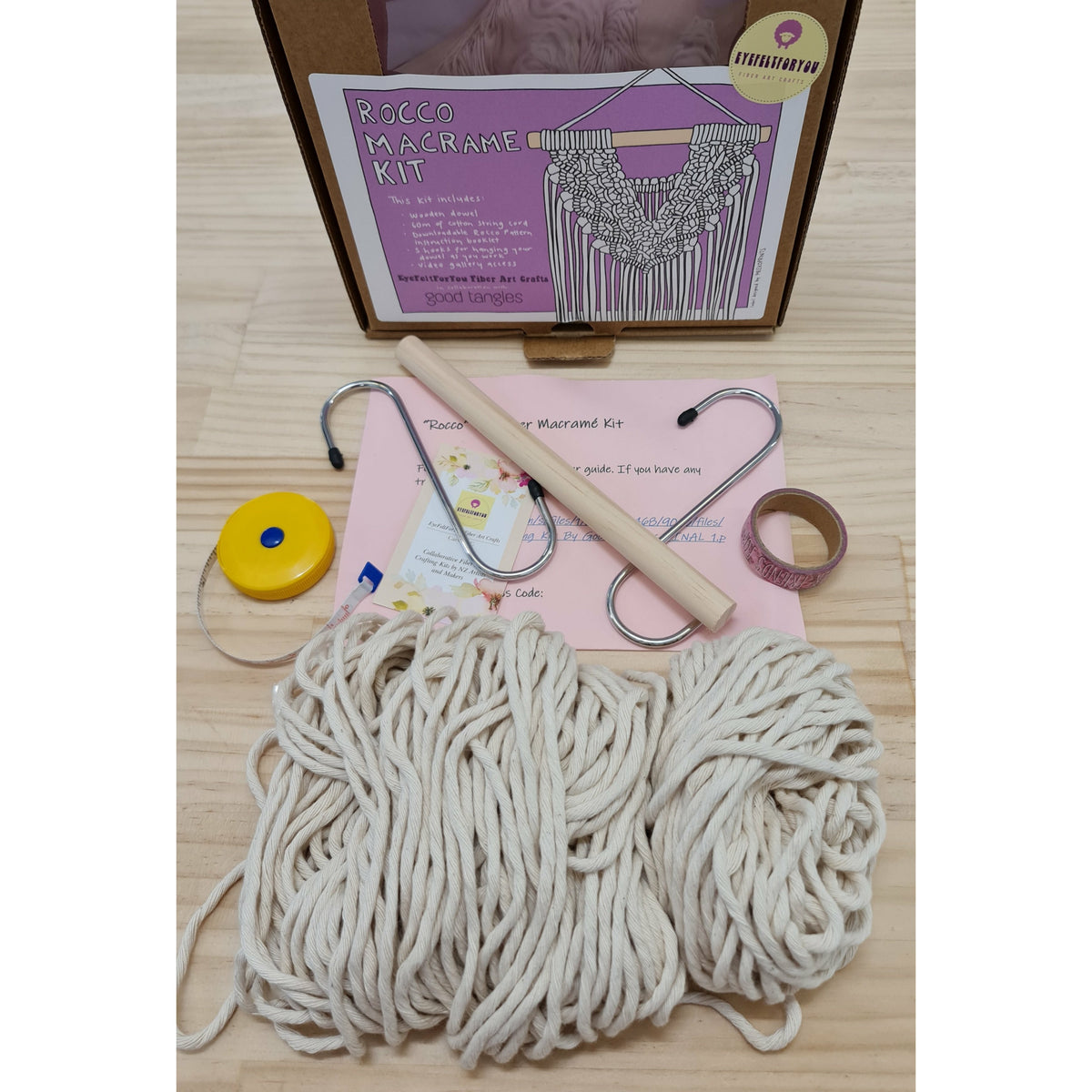 Beginner "Rocco" Macrame Kit by Good Tangles - Punch Needle Supplies NZ