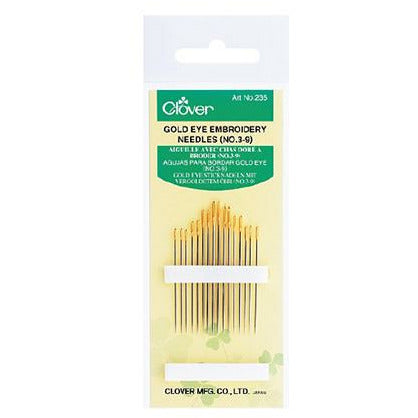 Clover Gold Eye Embroidery Needles - Punch Needle Supplies NZ