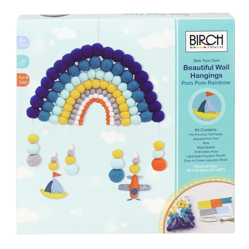 Sew your own Pom Pom Rainbow Mobile