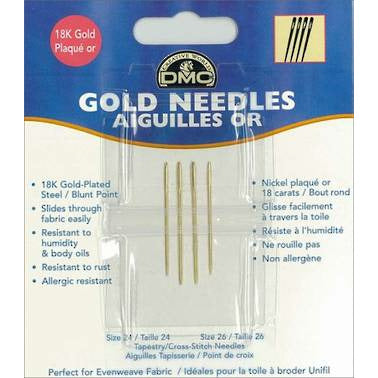 DMC Gold Cross Stitch Needles Size 24