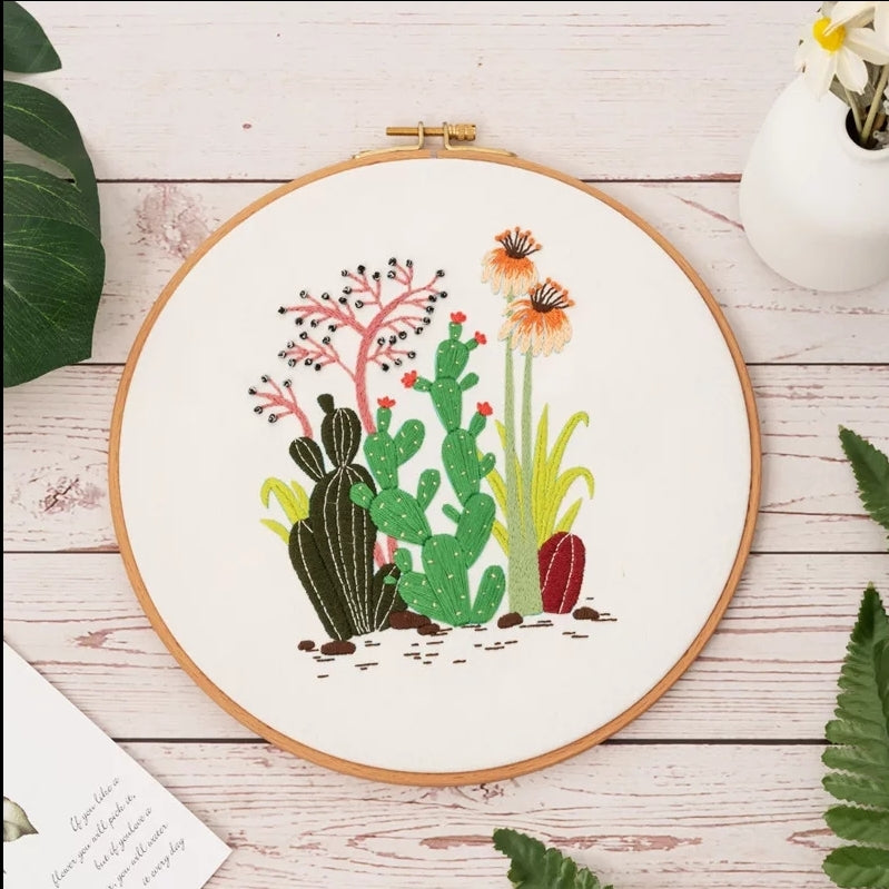 Cactus Floral Embroidery Kits