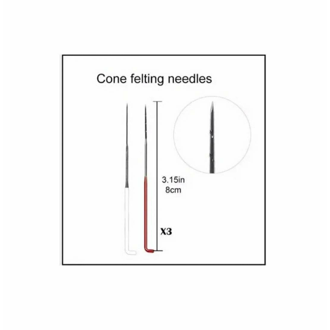 6 Cone Felting Needles for Texture - Punch Needle Supplies NZ