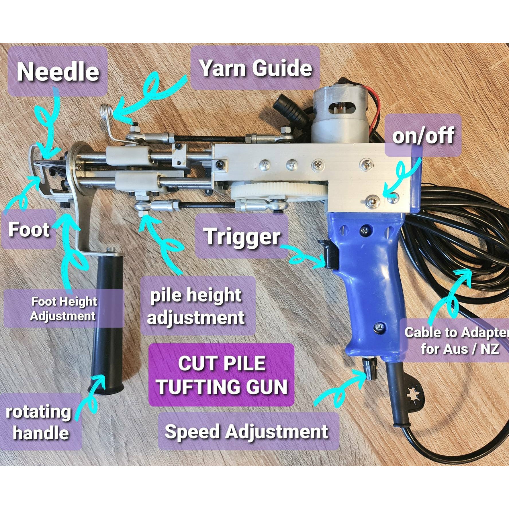 The Original AK-I Cut Pile Tufting Gun | Free Shipping