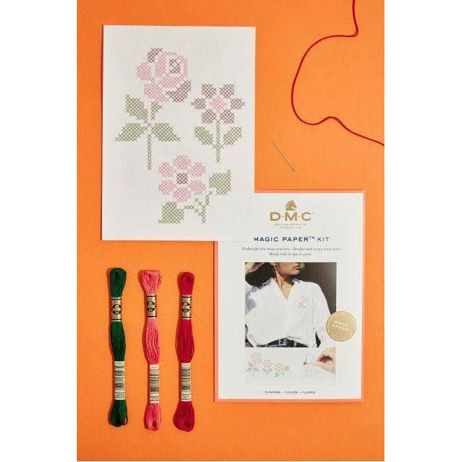 DMC Magic Paper Cross-Stitch kit - Flowers