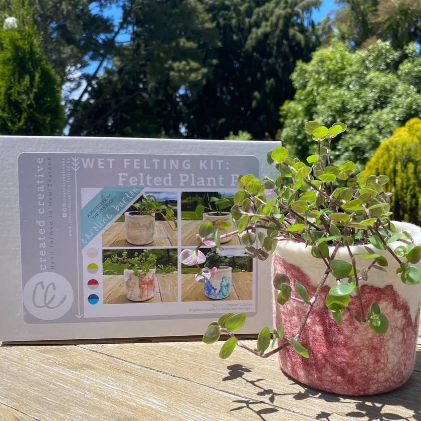 Wet Felted Potted Plant Kit by Created Creative - Punch Needle Supplies NZ