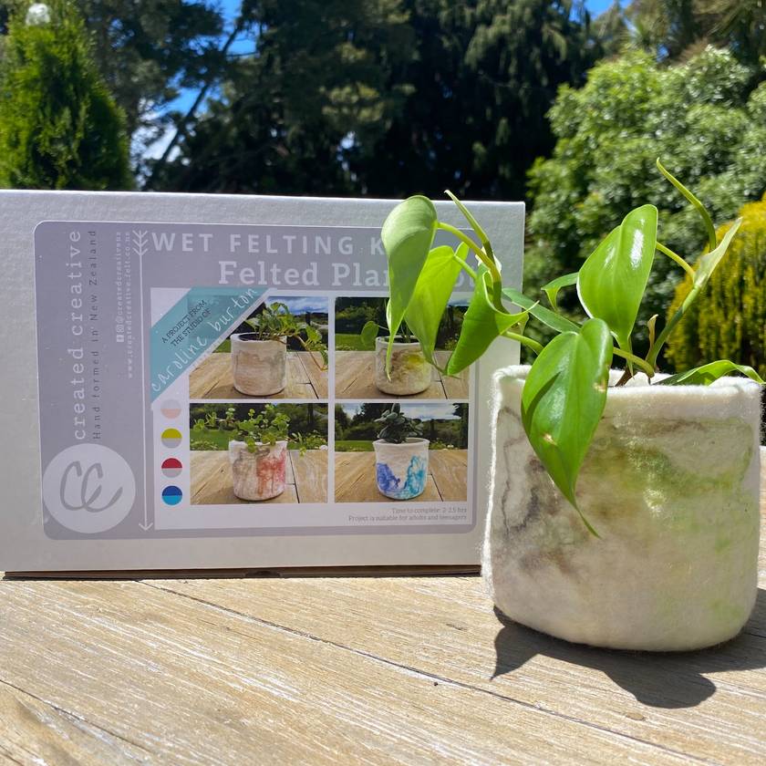 Wet Felted Potted Plant Kit by Created Creative - Punch Needle Supplies NZ