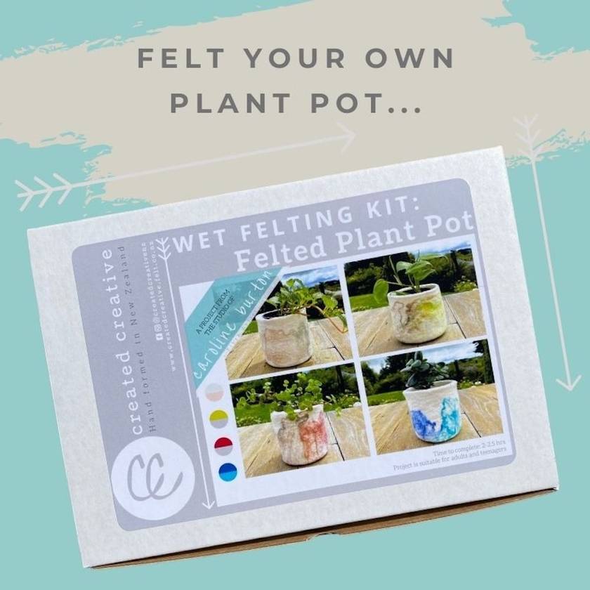 Wet Felted Potted Plant Kit by Created Creative - Punch Needle Supplies NZ