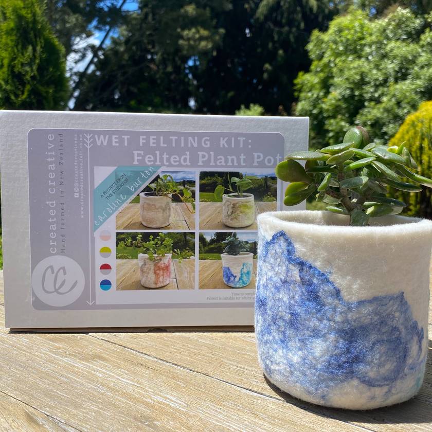 Wet Felted Potted Plant Kit by Created Creative - Punch Needle Supplies NZ