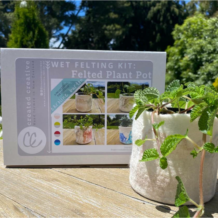 Wet Felted Potted Plant Kit by Created Creative - Punch Needle Supplies NZ